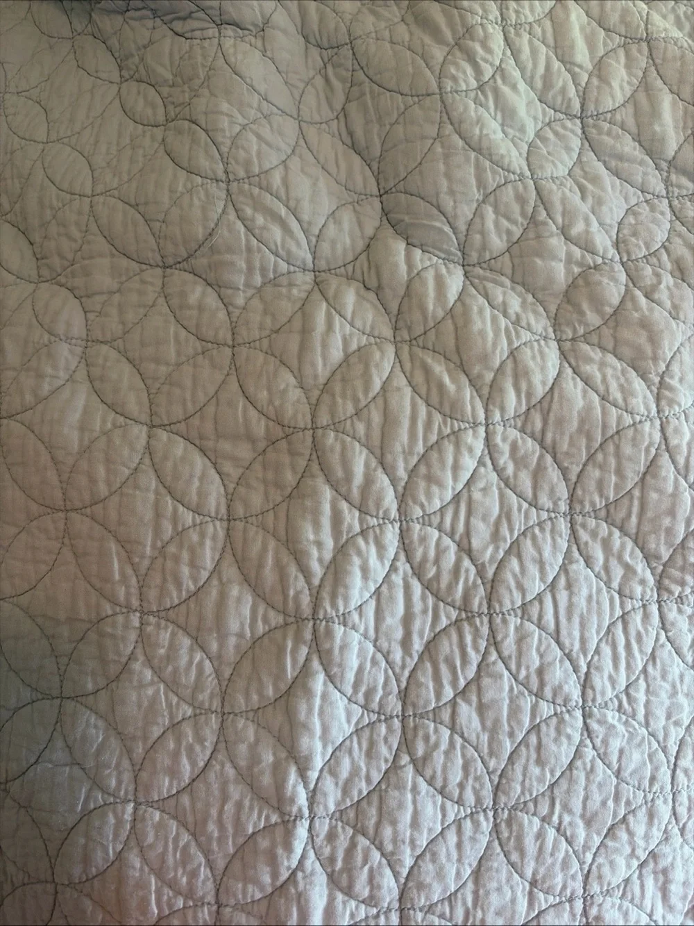 Light Blue and White Geometric Quilt King size heavy weight